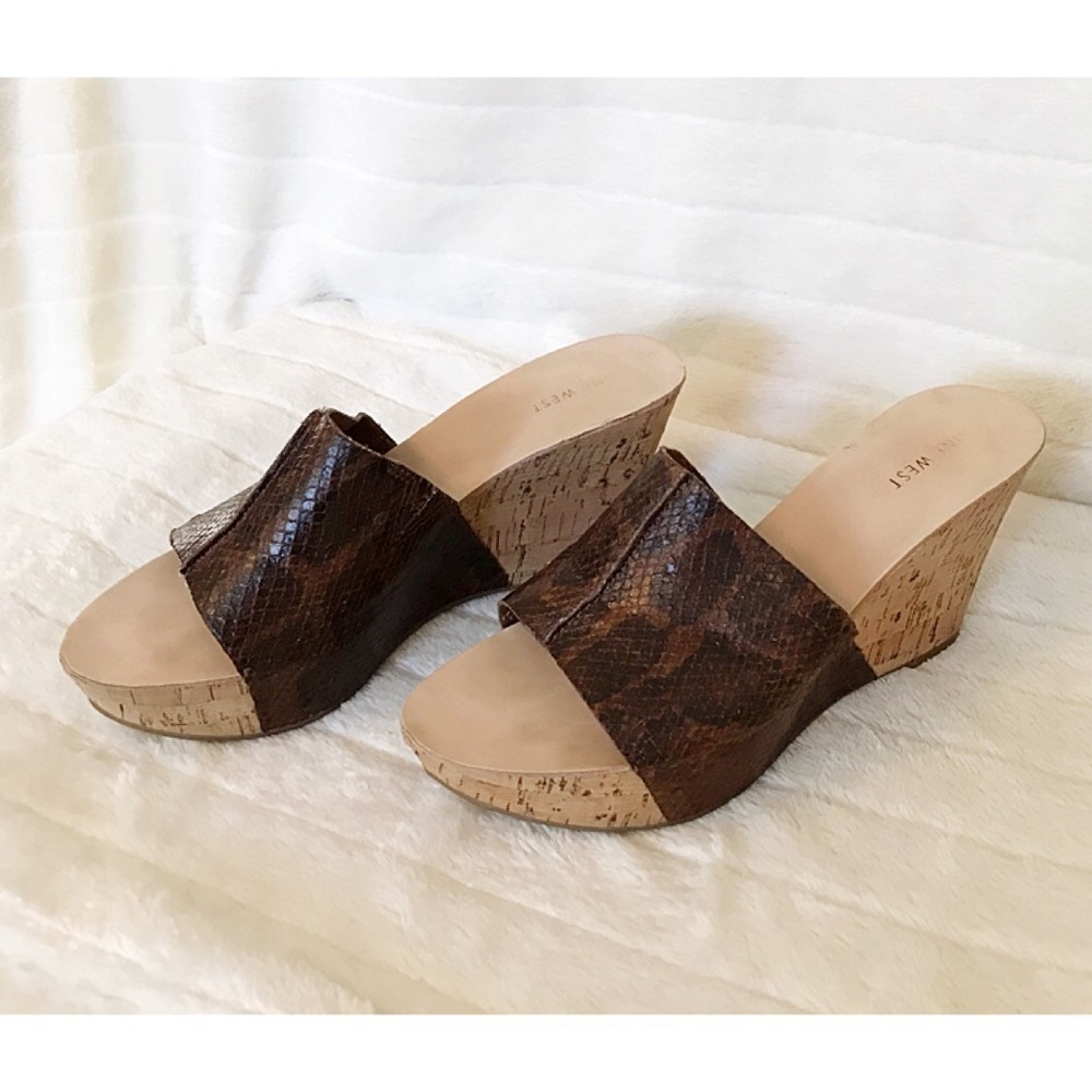 NINE WEST 'Ersilia' 9M Cork Platform Wedge Slide - Picture 2 of 6